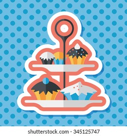 cupcake flat icon with long shadow,eps10
