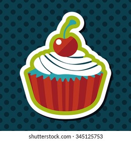 cupcake flat icon with long shadow,eps10