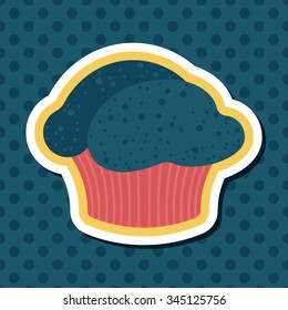 cupcake flat icon with long shadow,eps10