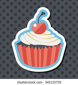 cupcake flat icon with long shadow,eps10