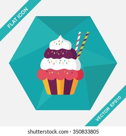 cupcake flat icon with long shadow,eps10