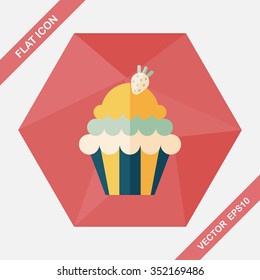 cupcake flat icon with long shadow,eps10