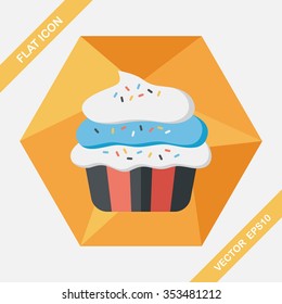 cupcake flat icon with long shadow,eps10