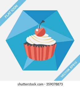 cupcake flat icon with long shadow,eps10