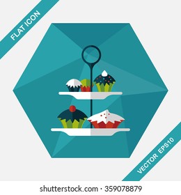 cupcake flat icon with long shadow,eps10