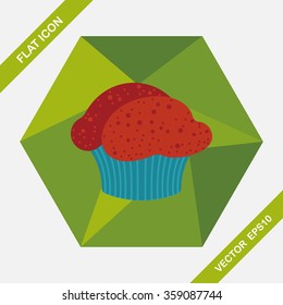 cupcake flat icon with long shadow,eps10