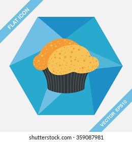 cupcake flat icon with long shadow,eps10