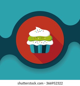 cupcake flat icon with long shadow,eps10