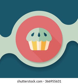 cupcake flat icon with long shadow,eps10