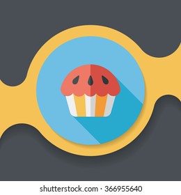 cupcake flat icon with long shadow,eps10