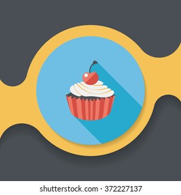 cupcake flat icon with long shadow,eps10