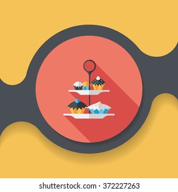 cupcake flat icon with long shadow,eps10