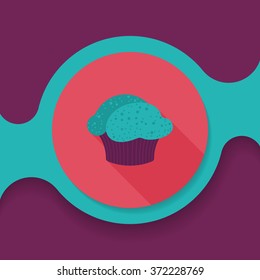 cupcake flat icon with long shadow,eps10