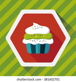 cupcake flat icon with long shadow,eps10