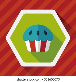 cupcake flat icon with long shadow,eps10