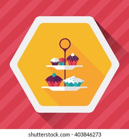 cupcake flat icon with long shadow,eps10