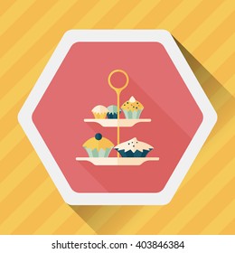 cupcake flat icon with long shadow,eps10