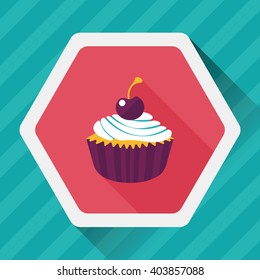 cupcake flat icon with long shadow,eps10