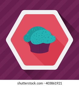 cupcake flat icon with long shadow,eps10