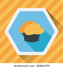 cupcake flat icon with long shadow,eps10