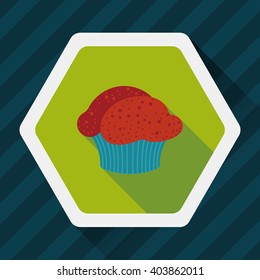 cupcake flat icon with long shadow,eps10