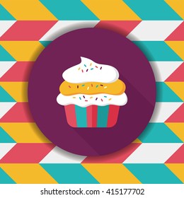 cupcake flat icon with long shadow,eps10