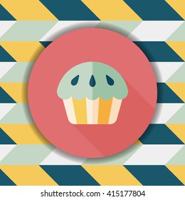 cupcake flat icon with long shadow,eps10