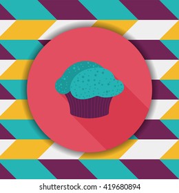 cupcake flat icon with long shadow,eps10