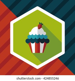 cupcake flat icon with long shadow,eps10