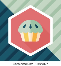 cupcake flat icon with long shadow,eps10