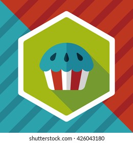 cupcake flat icon with long shadow,eps10