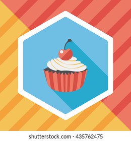 cupcake flat icon with long shadow,eps10