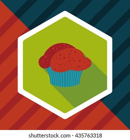 cupcake flat icon with long shadow,eps10