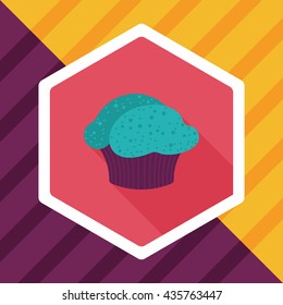 cupcake flat icon with long shadow,eps10