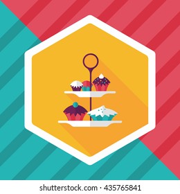 cupcake flat icon with long shadow,eps10