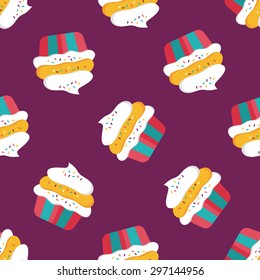 cupcake flat icon,eps10 seamless pattern background