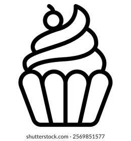 Cupcake food and culinary icon illustration