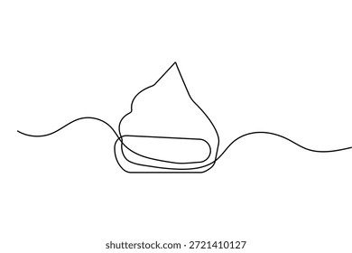 Cupcake Food Symbol in durchgehender einzeiliger Zeichnungsstil mit minimalistischer dünner Strich-Vektorkunst