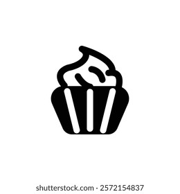 cupcake food icon solid style