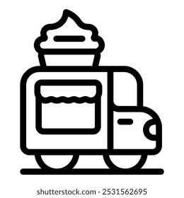 Cupcake food truck selling desserts on roadside