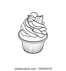 Cupcake, food, vector illustration