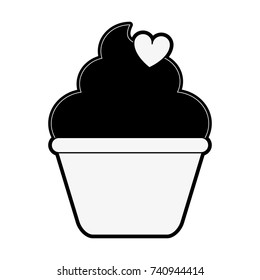 Cupcake with frosting and heart shape sprinkels icon image