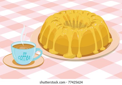 cupcake with frosting on a plate and a mug of coffee on a checkered tablecloth - Powered by Shutterstock - Get 15% off with code: PIKWIZARD15