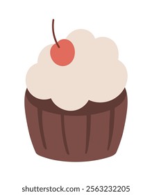 cupcake with fruit dessert isolated icon