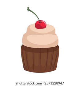 cupcake with fruit dessert isolated icon