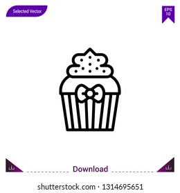 cupcake gift vector icon. Best modern, simple, isolated,Gift, flat icon for website design or mobile applications, UI / UX design vector format