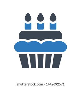 cupcake glyph color vector icon