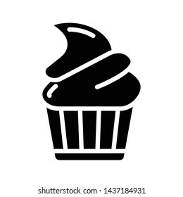 cupcake glyph flat vector icon