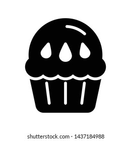 cupcake glyph flat vector icon