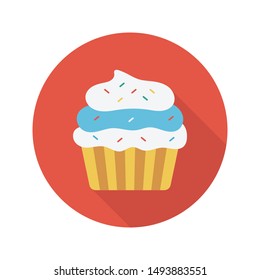 cupcake glyph flat vector icon